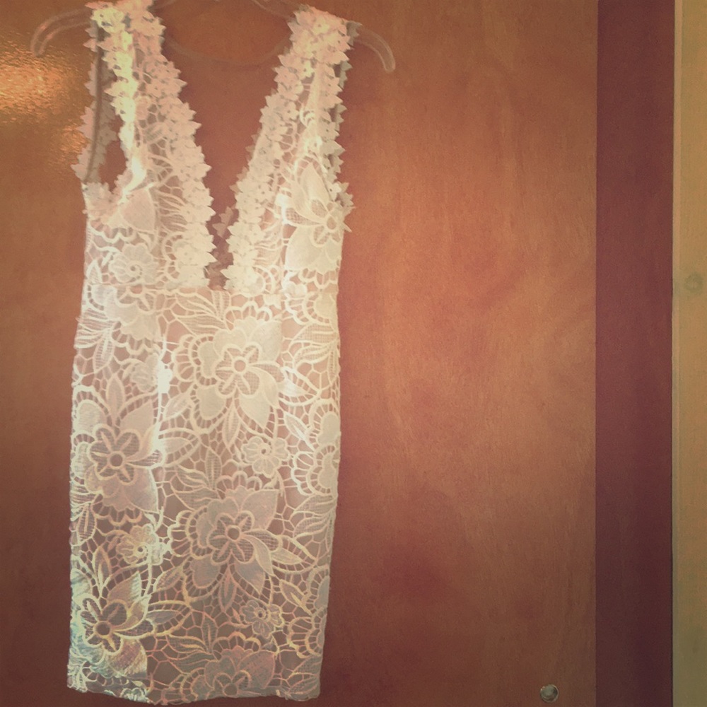 Sexy white and petal pink dress